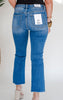 The Anna Mid Rise Bootcut Crop Denim Jean | Mica**