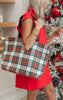 White Tartan Tote - Makeup Junkie Holiday Collab w/ Bad Habit** - Coupon Code Excluded