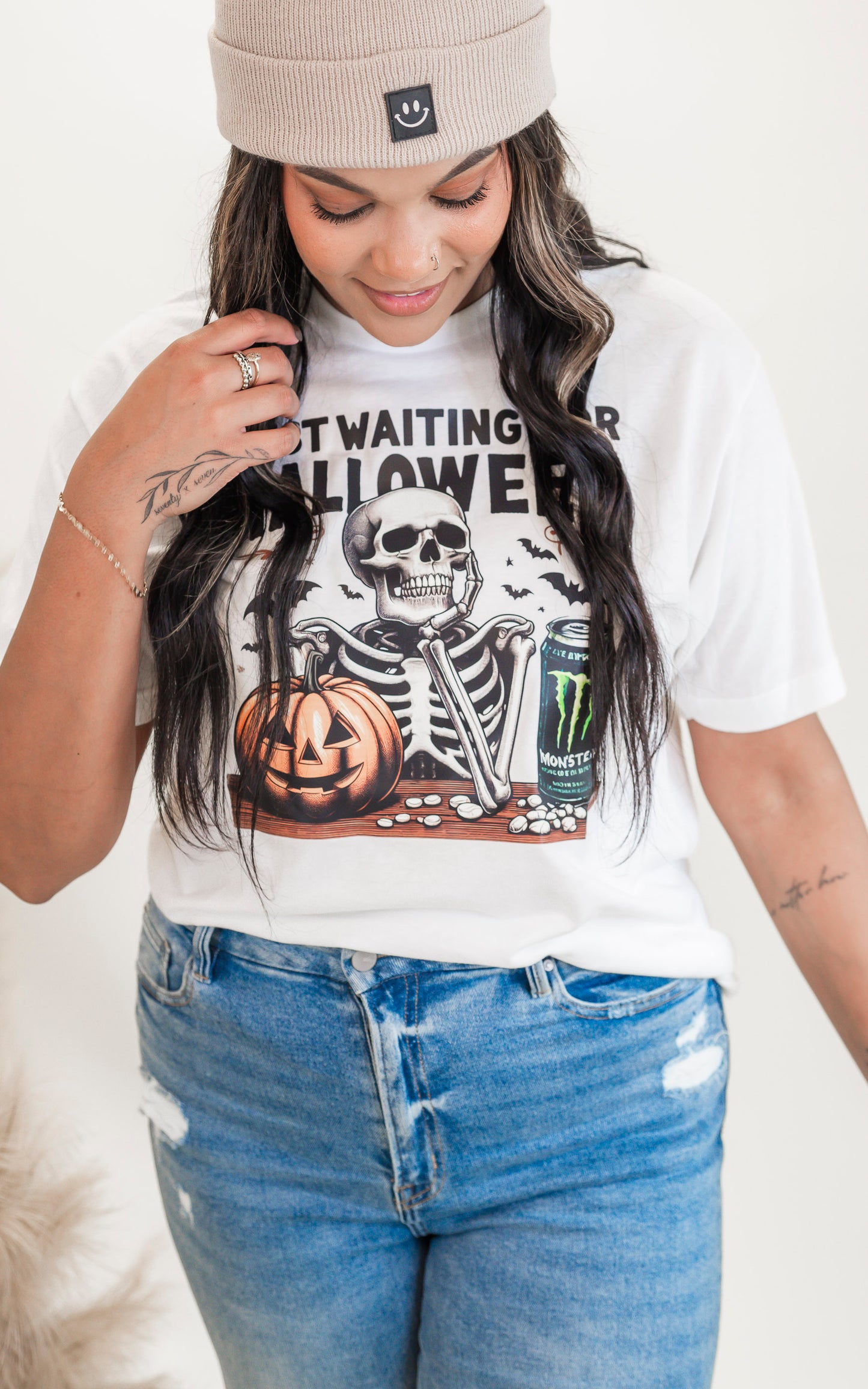 Just Waiting for Halloween Graphic T-shirt - FINAL SALE