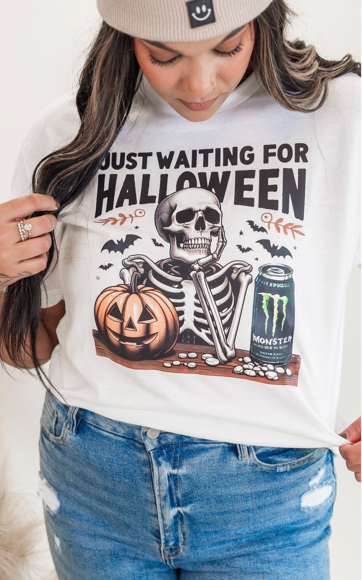 Just Waiting for Halloween Graphic T-shirt - FINAL SALE