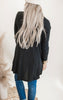 Black Solid Knit Cardigan