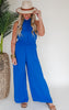 Cobalt Blue Wide Leg Woven Halter Jumpsuit