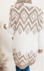 Cozy Eyelash Chevron Open Cardigan