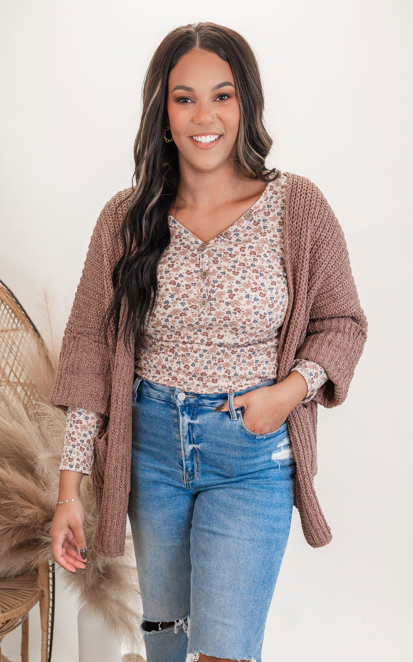 Boho Long Sleeve Sweater Cardigan | POL