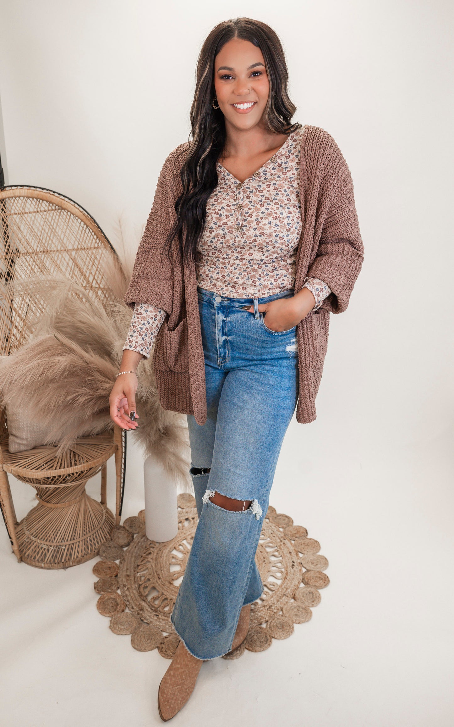 Boho Long Sleeve Sweater Cardigan | POL