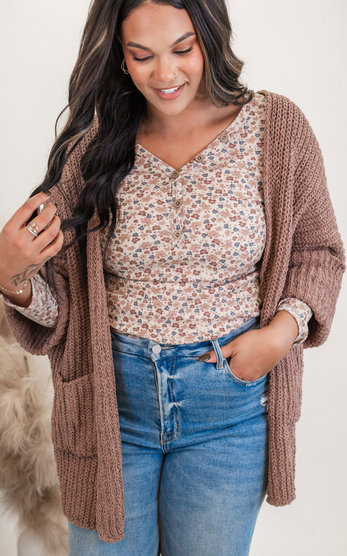 Boho Long Sleeve Sweater Cardigan | POL