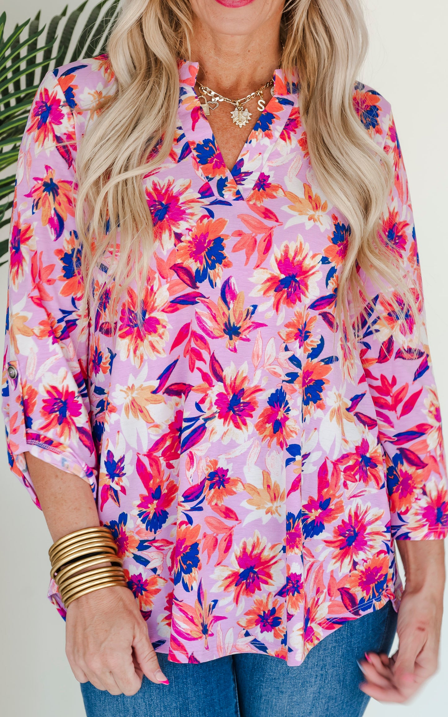 The Lizzy Make You Smile Floral Blouse Top