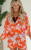 Neon Bright Floral Swim Cover Up - Final Sale