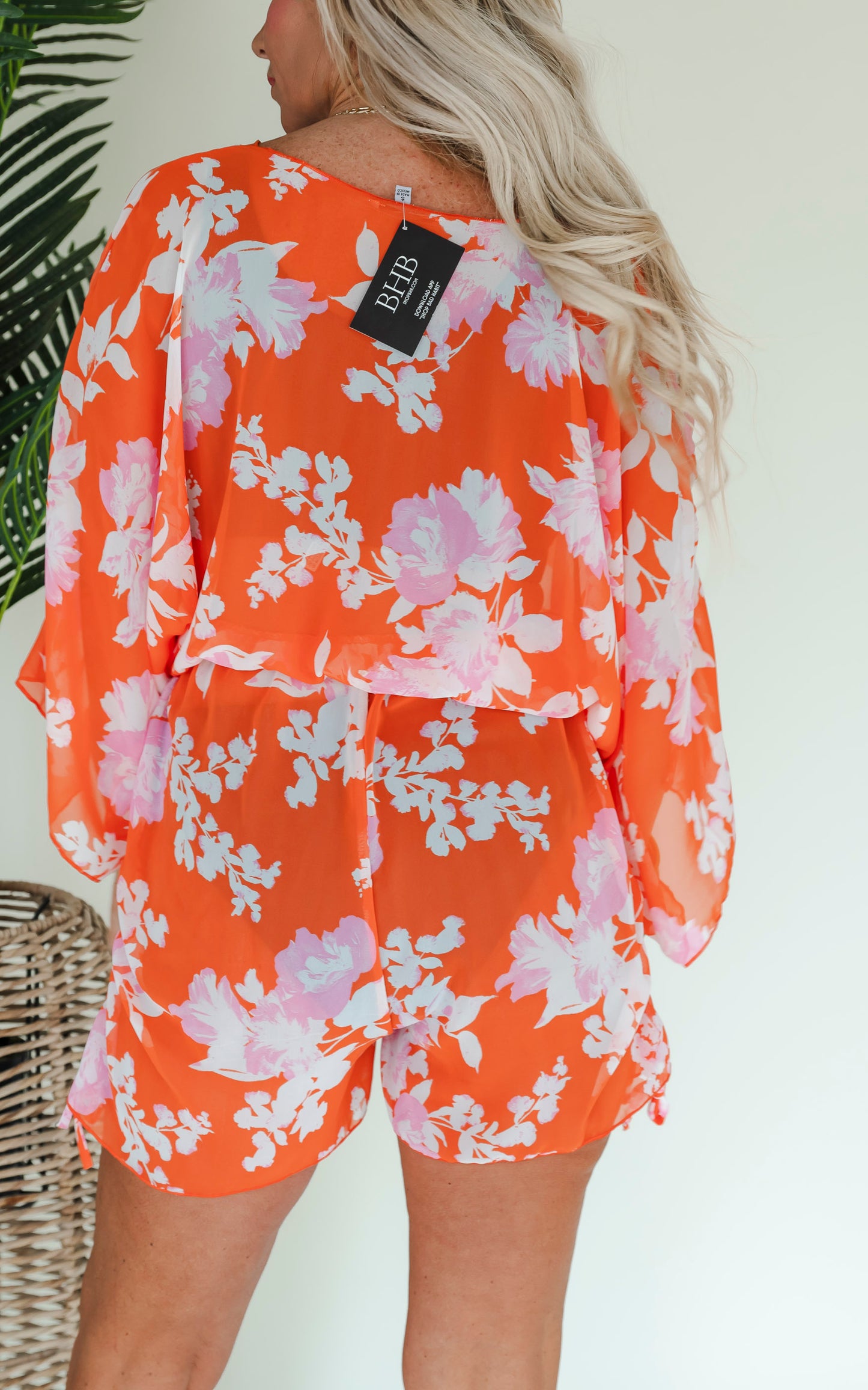 Neon Bright Floral Swim Cover Up - Final Sale