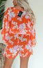 Neon Bright Floral Swim Cover Up - Final Sale