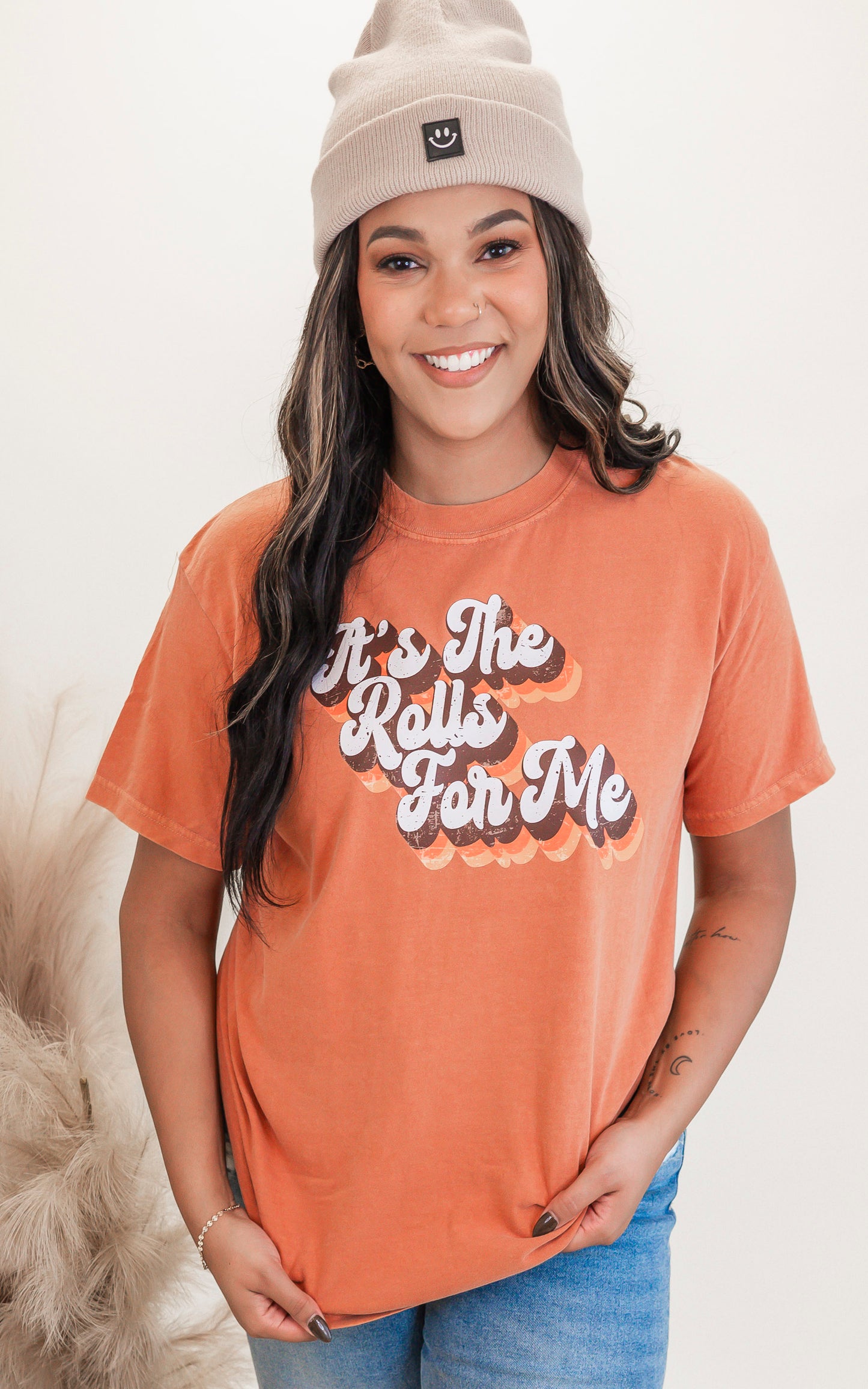 Its the Rolls for Me Garment Dyed Graphic T-shirt - Rust