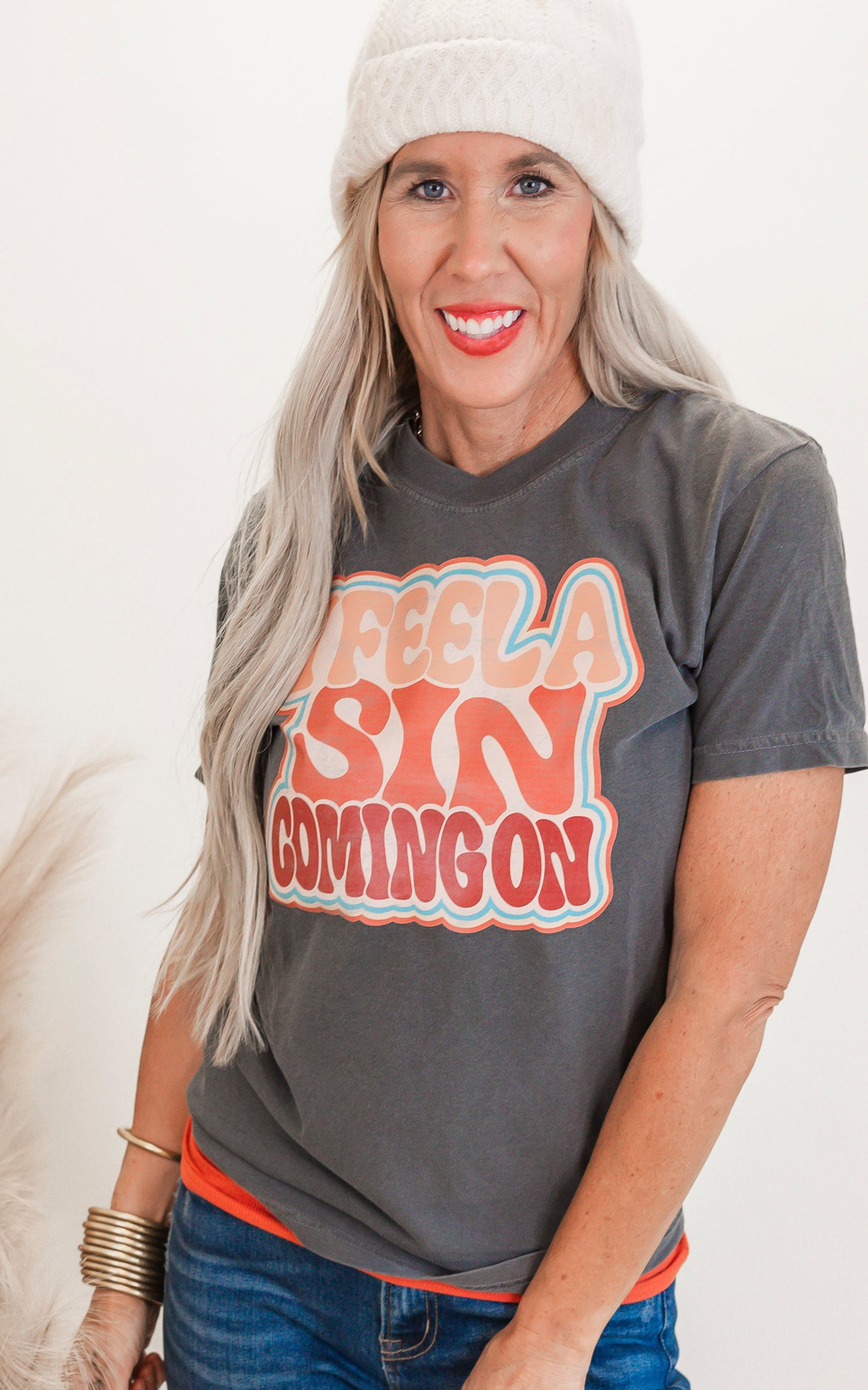 I feel a Sin Coming On Garment Dyed Graphic T-shirt