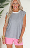 Navy White Striped Sleeveless Knit Top - Final Sale