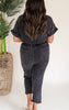 Feel the Confidence Short Sleeve Solid Knit Jumpsuit - Final Sale