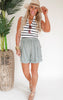 Striped Zipped Sleeveless Sweater Top - Final Sale