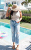 Ice Medium Blue Super High Distressed Denim Jeans | MICA - Final Sale