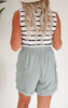 Lets Explore High Waisted Solid Knit Cargo Shorts - Final Sale