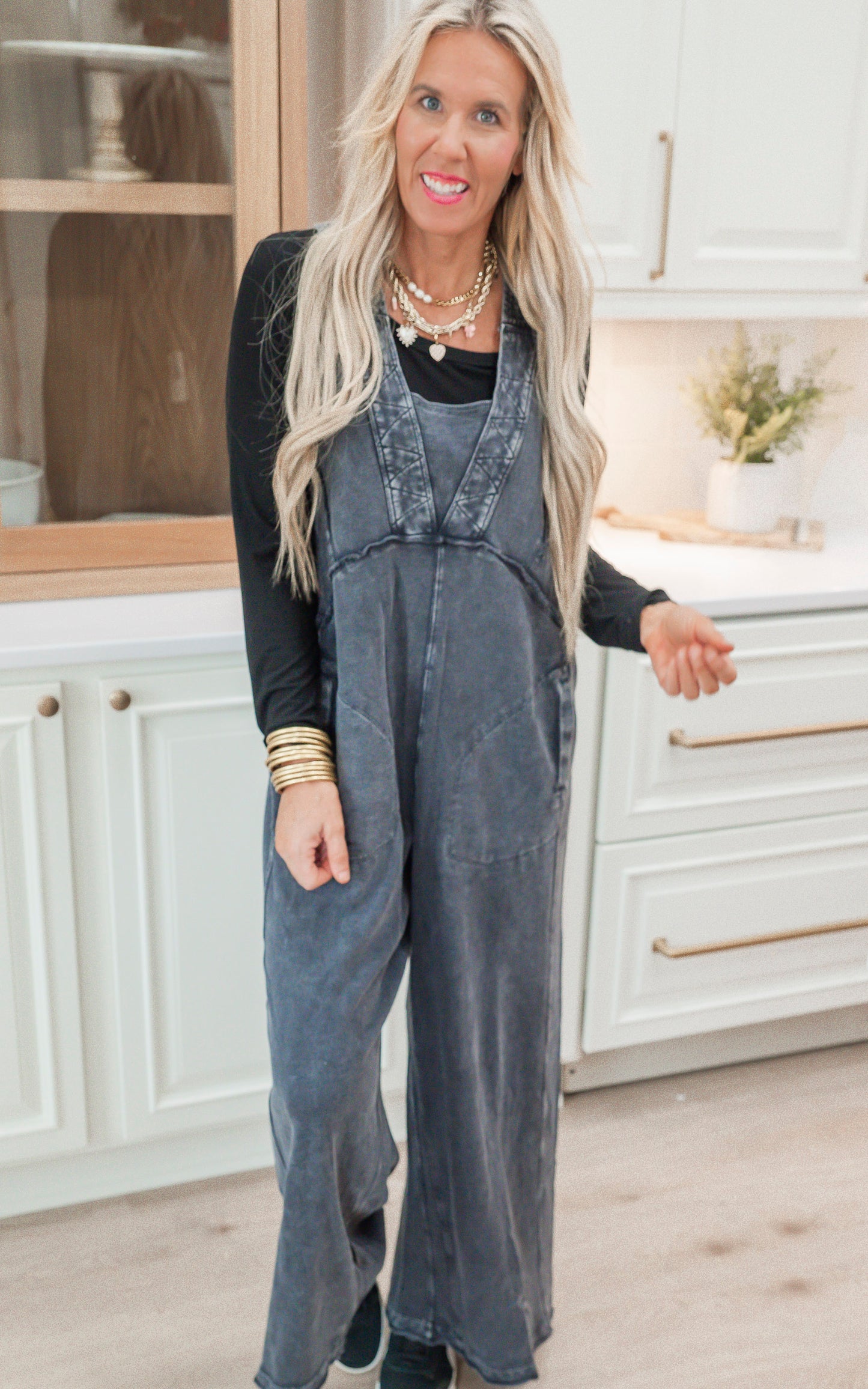 Washed Soft Terry Knit Jumpsuit