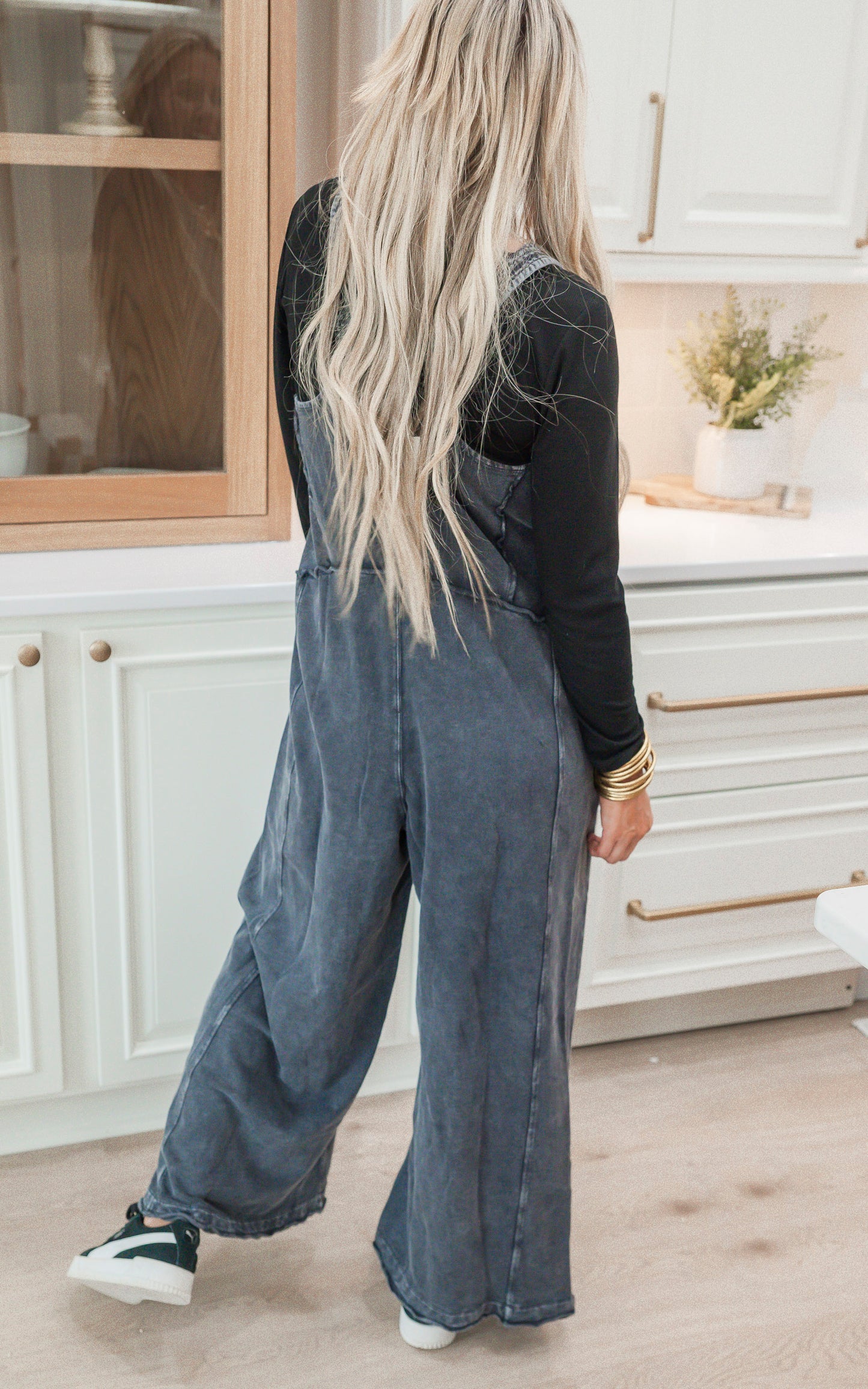 Washed Soft Terry Knit Jumpsuit