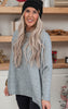 Heather Grey Thermal Oversized Knit Top - Final Sale