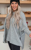 Heather Grey Thermal Oversized Knit Top - Final Sale