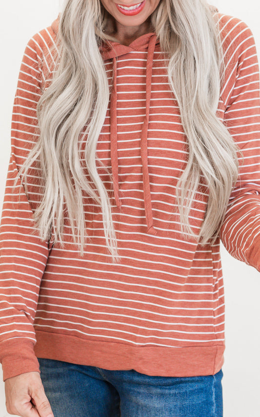 Don't Overthink It Striped Hoodie