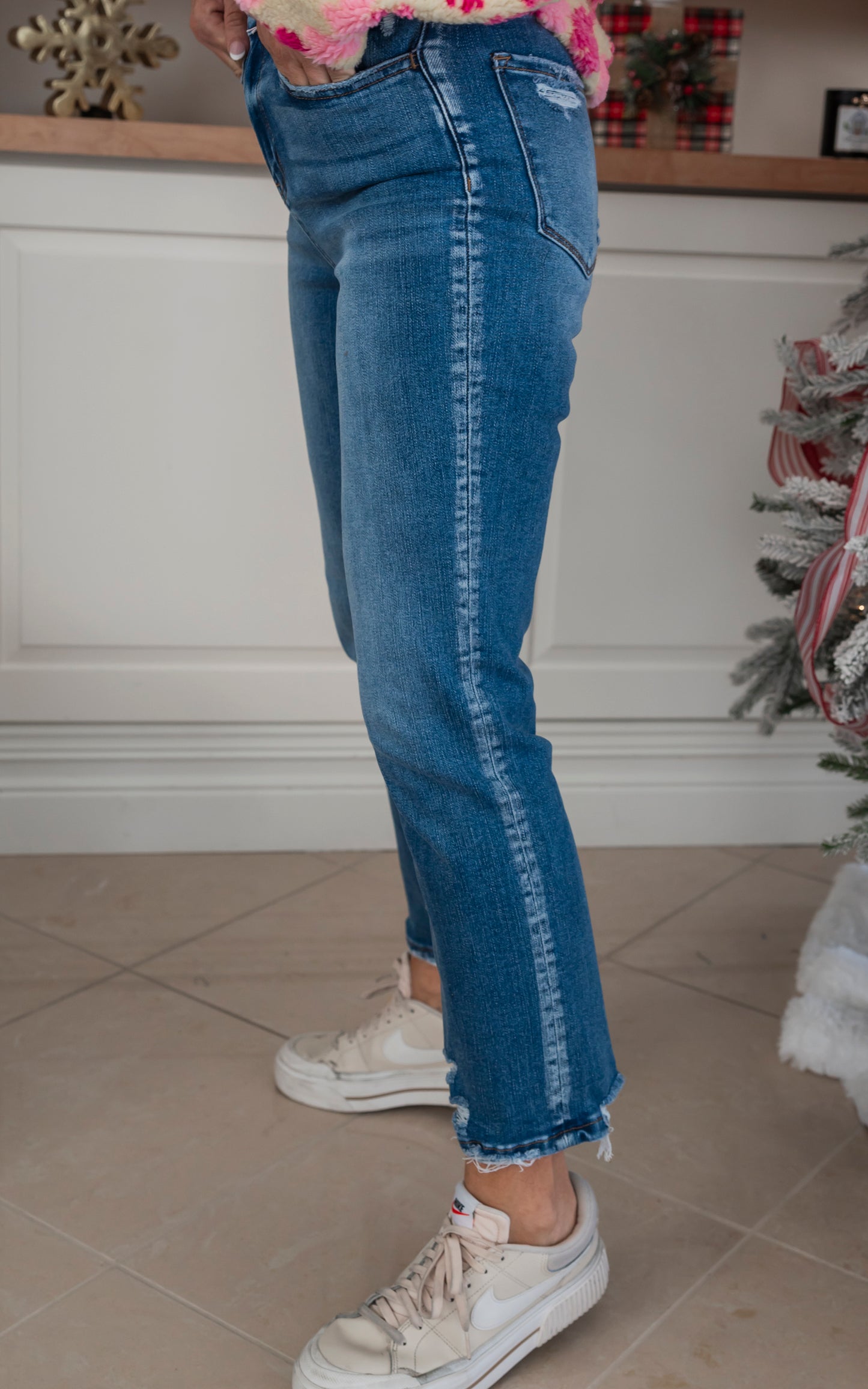 The Emma High Rise Slim Straight Denim Jeans | Lovervet by Vervet