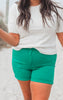 Kelly Green High Waist Tummy Control Denim Shorts (REG/CURVY) | Judy Blue - Final Sale