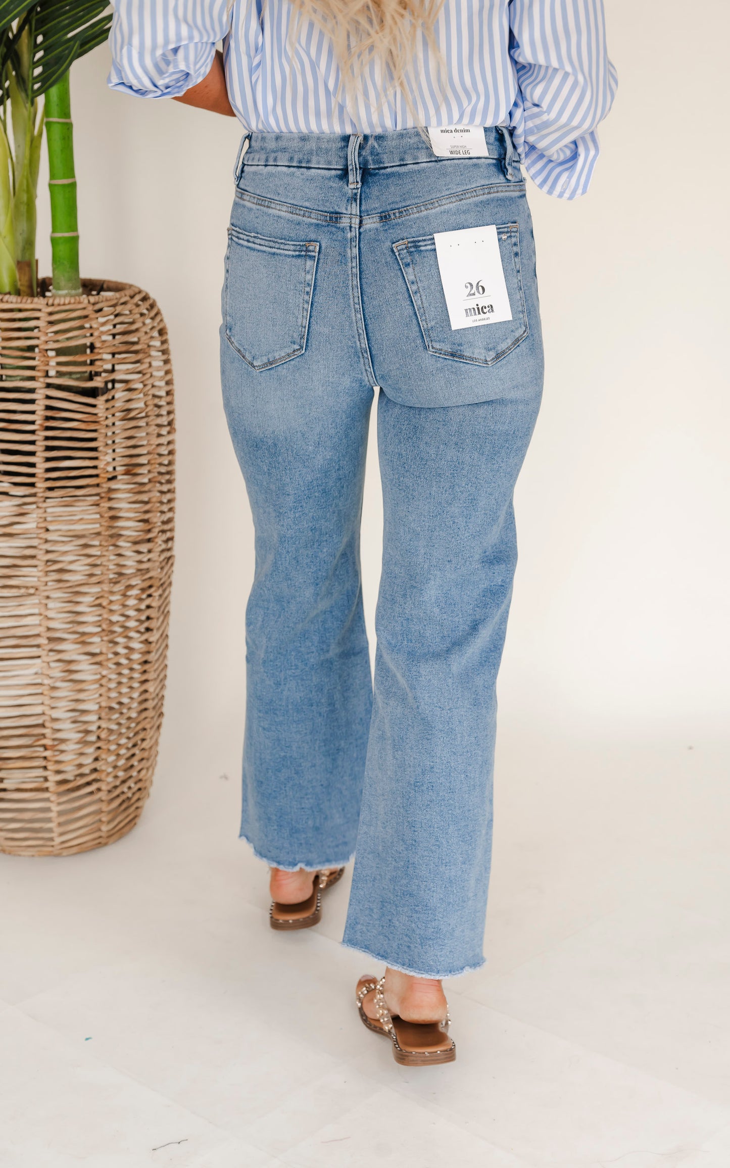 Festival Stretch Super High-Rise Wide Leg Denim Jeans | Mica