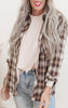 Oversized Caramel Flannel Plaid Top