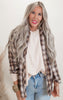 Oversized Caramel Flannel Plaid Top