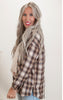 Oversized Caramel Flannel Plaid Top