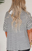 Bold Attitude Short Sleeve Striped Knit Top