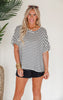 Bold Attitude Short Sleeve Striped Knit Top