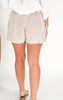 Textured High Waisted Solid Knit Shorts