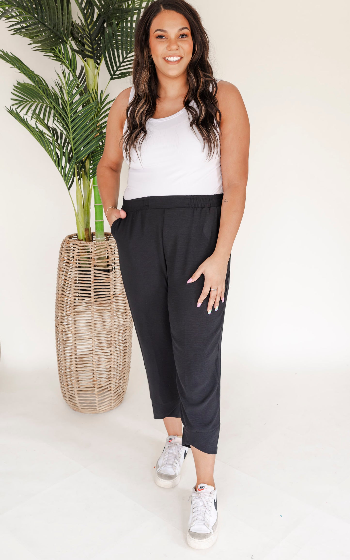 Like a Boss High Waisted Solid Knit Pant - Final Sale