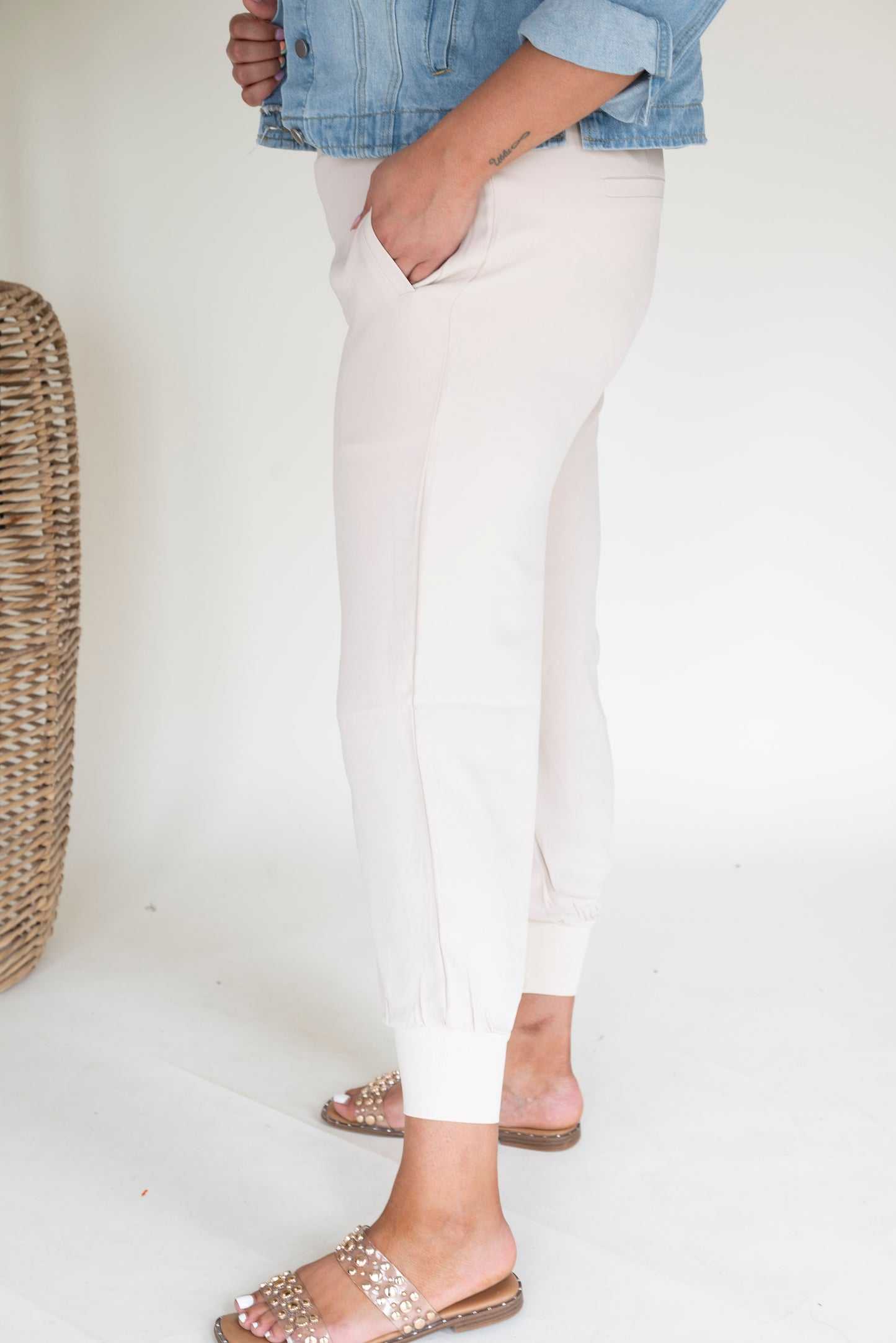 Dress them Up High Waisted Solid Woven Joggers - Final Sale