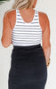 Cropped Seamless Striped Ribbed Tank Top | Mono B