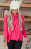 Hot Pink Whimsical Mock Neck Knit Sweater - Final Sale