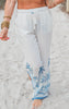 White Palm Tree Wide Leg Pants