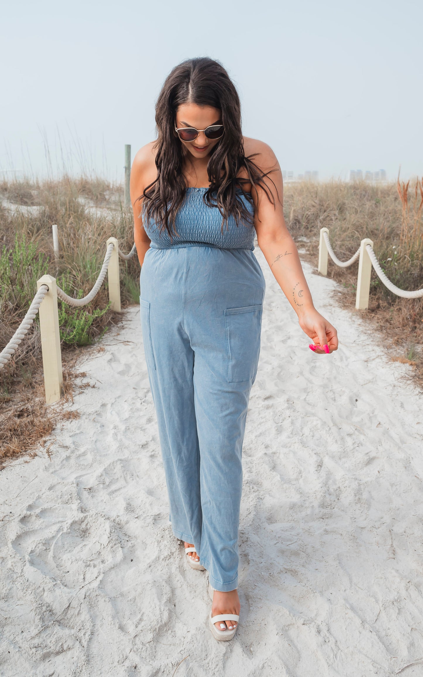 Denim Mineral Wash Jumpsuit - Final Sale