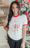 Candy Cane Christmas Club Ringer Graphic T-shirt