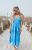 Ocean Blue Solid Gauze Maxi Dress - Final Sale