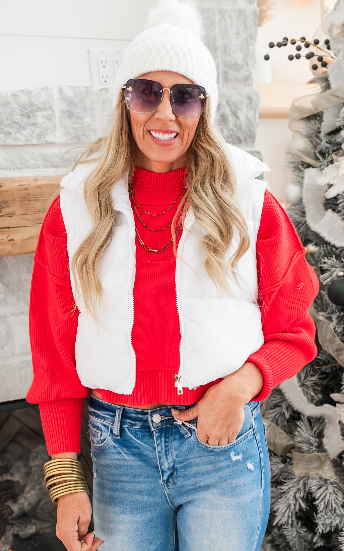 white puffer vest 