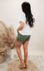 Olive High Waist Cargo Shorts