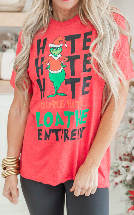 Hate Hate Hate Double Hate Holiday Graphic T-shirt - Final Sale**