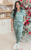 Green Reindeer Jogger Pajama Set by Salty Wave (TOP & BOTTOM) **Start Ship Date: Nov 29th