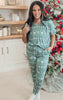 Green Reindeer Jogger Pajama Set by Salty Wave (TOP & BOTTOM) **Start Ship Date: Nov 29th