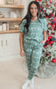 Green Reindeer Jogger Pajama Set by Salty Wave (TOP & BOTTOM) **Start Ship Date: Nov 29th