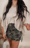 Bow Detail Camo Mini Skirt